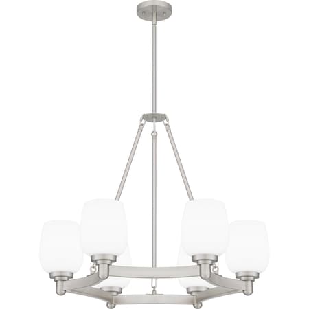 Quoizel Penning Chandelier 6 Lights Brushed Nickel PNG5028BN